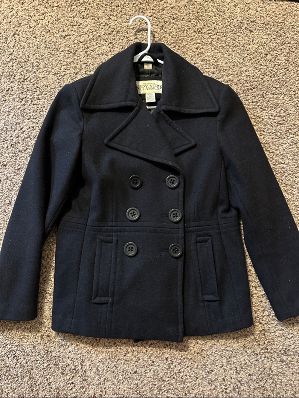 Black Double-Breasted Pea Coat